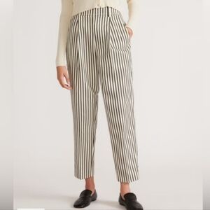 Everlane White Striped Way High Tapered Pants sz 14